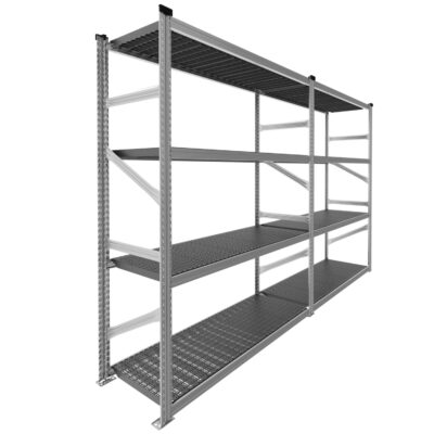 Regał półkowy z plastikowymi półkami