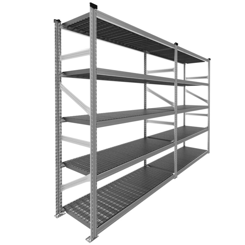 Regał metalowy z plastikowymi półkami