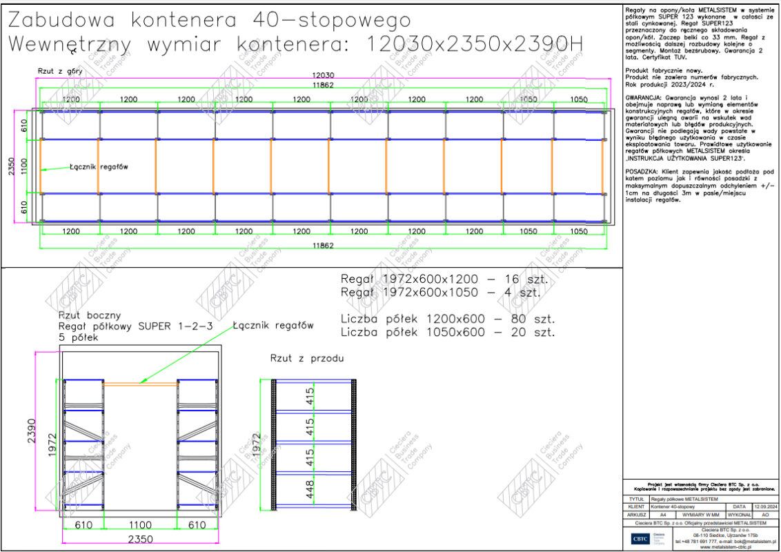 Zabudowa kontenera projekt